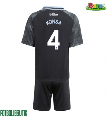 Aston Villa Ezri Konsa #4 Bortaställ Barn 2025-26 Kortärmad (+ Korta byxor)